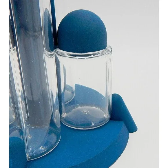 Guzzini Italy Particolari 5 Piece Cruet Set Flat Blue Ambrogio Rossari